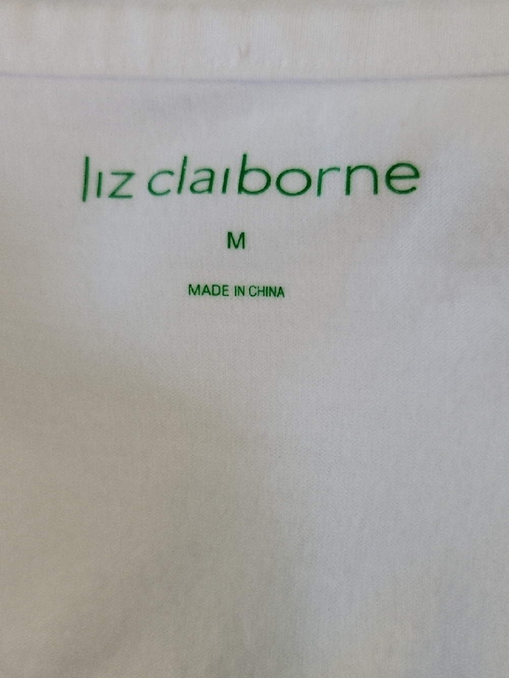 Liz Claiborne White Pintuck Henley Top with Button Placket - Picture 3 of 4